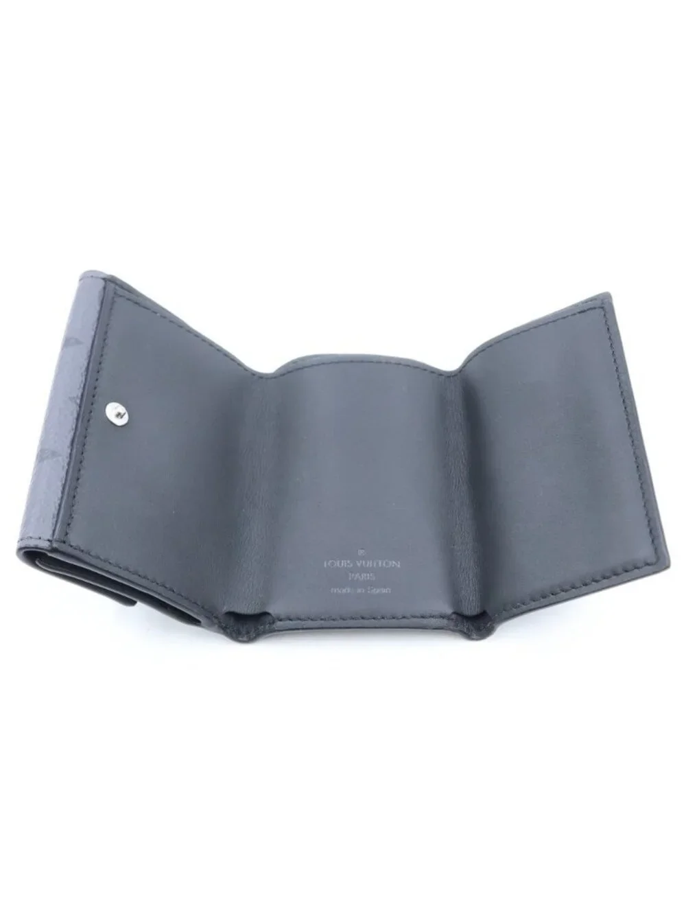 Louis Vuitton Monogram Eclipse Trifold Wallet Leather Compact Black